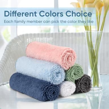 HOMEXCEL Microfiber Washcloths 24 Pack, Highly Absorbent and Soft Face Towel, Multi-Purpose Wash Cloths for Bathroom, Hotel, Spa, Gym, and Kitchen, 12x12 Inch - Image 7