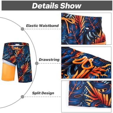 APTRO 2 in 1 Men's Swim Trunks 9" with Zipper Pockets Bathing Suit Built-in Board Shorts Swimwear Long Shorts - Image 8