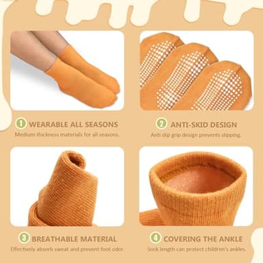 HYCLES Non-Slip Toddler Socks, Girl Grip Socks for 7-10 Years Kids Girls Boys Toddler Sock with Grippers - Image 5