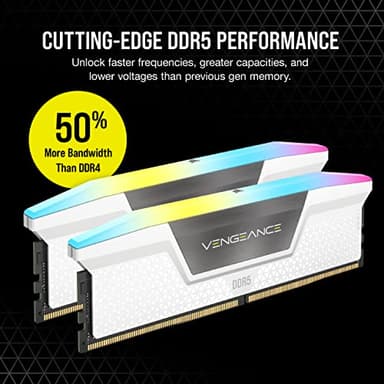 CORSAIR VENGEANCE RGB DDR5 RAM 32GB (2x16GB) 6000MHz CL36-44-44-96 1.35V Intel XMP 3.0 Desktop Computer Memory - White (CMH32GX5M2E6000C36W) - Image 3