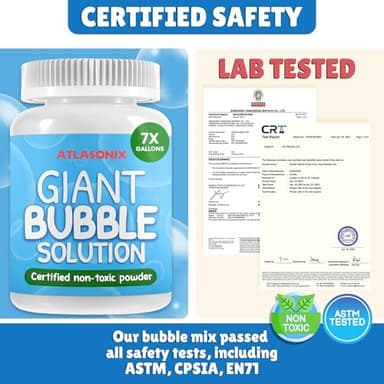 Giant Bubble Solution - Bubble Wands, Bubbles for Kids, Kids Bubbles Mix Powder Makes 896 OZ (7 Gallons) - The Original Solution Mix | 100% Kid Safe - Image 3