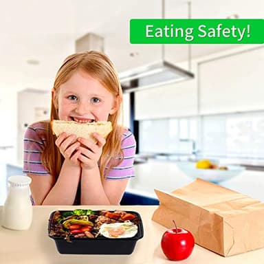 WGCC Meal Prep Containers, 32OZ 50 Pack Extra-thick Food Storage Containers with Lids, Plastic Microwavable Bento Box Reusable Storage Lunch Boxes BPA Free, Stackable, Dishwasher/Freezer Safe - Image 2