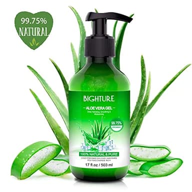 BIGHTURE Aloe Vera Gel for Face - Organic Aloe Vera Gel from 100 Percent Pure Aloe Vera Use to Skin Sunburn Relieve, Soothing and Firming - Image 6