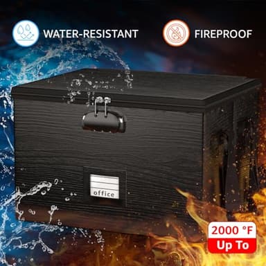 ROSONG 2 Pack Fireproof Document Box File Organizer - Portable Locking Filing Storage Box with Handle Waterproof for Hanging Letter/Legal Folder Important Document - Image 3