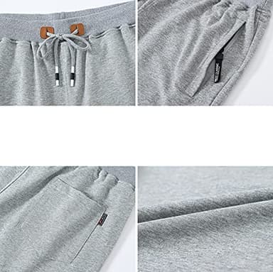 QPNGRP Mens Shorts Casual Drawstring Zipper Pockets Elastic Waist LightGray 34 - Image 3