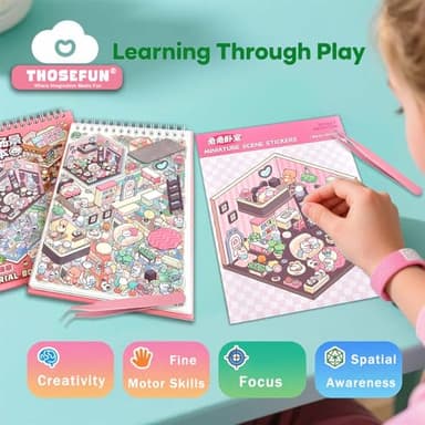 3D Sticker Scene Book for Adults & Kids, 20 DIY House Stickers Therapy - Make Your Own House Room Landscape Scenes Fun Gift Idea for Girls - Image 9