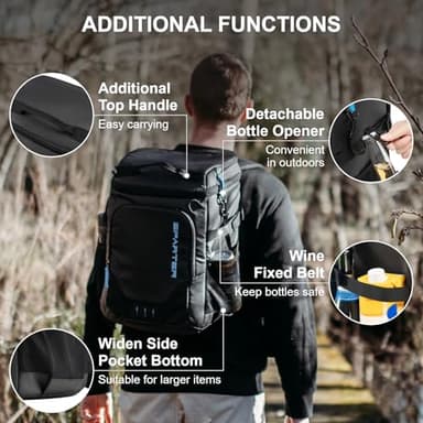SPARTER Backpack Cooler Insulated Leak Proof 49 Cans, 2 Insulated Compartments Thermal Bag, Portable Lightweight Beach Travel Camping Lunch Backpack for Men and Women - Image 6