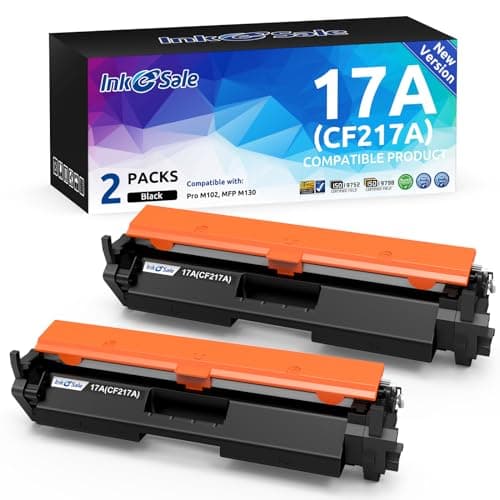 INK E-SALE 17A Compatible Toner Cartridge Replacement for HP 17A 19A CF217A CF219A Toner Cartridges for use with HP Pro MFP M130 M102 Series M102w M102a MFP M130nw M130fn Printer New Version 2Packs - Image 1