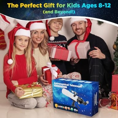 Telescope for Adults Kids High Powered: 90mm Astronomical Portable Refracting FMC Beginners Explorer Scope for Children 8-12 Travel Moon Planet Stars Gazing with Professional Tripod (White) - Image 7