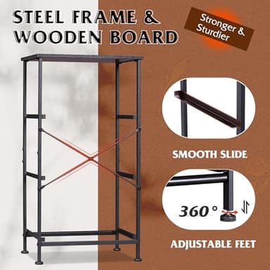 WLIVE Dresser with 3 Drawers, Fabric Nightstand, Organizer Unit, Storage Dresser for Bedroom, Hallway, Entryway, Closets, Sturdy Steel Frame, Wood Top, Easy Pull Handle, Charcoal Black - Image 7