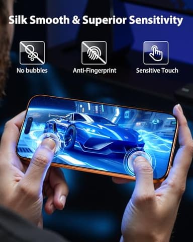 Mkeke 3 Pack Screen Protector for iPhone 17 Pro Max 6.9"，[9H+ Tempered Glass] [Easy Installation Frame][Military-Grade Drop Protection] HD Clear, Anti-Scratch, Bubble Free - Image 3