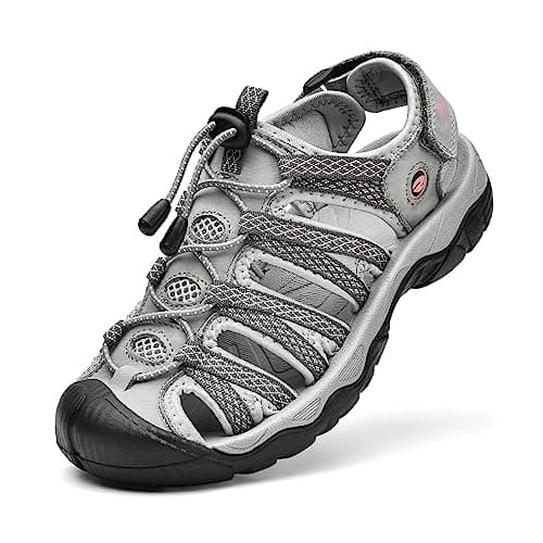 ziitop Womens Hiking Sandals Closed Toe Summer Outdoor Adventurous Beach Sandals Lace Adjustable Double Buckle Water Shoes - Image 1