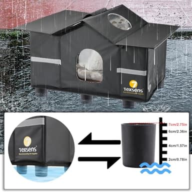 Texsens Outdoor Cat House - Weatherproof Large Cat Shelter for Outside with Roof Window- Insulated Elevated House for Stray/Barn Cats with Cozy Cushion - Ideal Waterproof Feral Cat House - Image 4