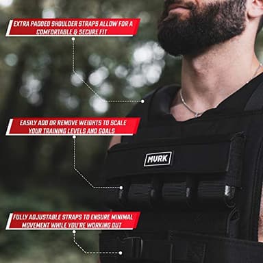 MVRK Weighted Vest Men 35lbs - Weighted Workout Vest With Removable Iron Weights, Heavy Duty Weighted Exercise Vest For Functional Training & Calisthenics - Weight Vest for Men and Women - Image 3