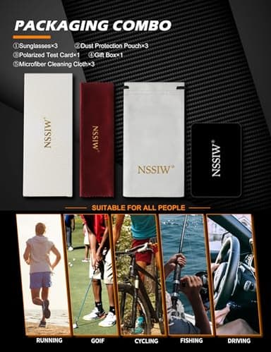 NSSIW Polarized Sunglasses Men and Women, Mens Sunglasses Polarized with Lightweight Frame and UV Protection for Driving Golf - Image 7