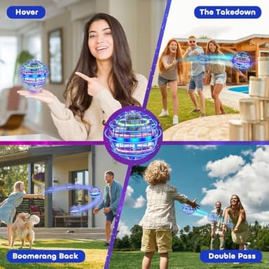 Tikduck Flying Orb Ball 2025 Toys Soaring Hover Boomerang Spinner Hand Controlled Mini Drone Cosmic Globe Spinning Kids Adults Outdoor Birthday Gift Cool Stuff for Boys Girls 6 7 8 9 10+ Year Old - Image 2