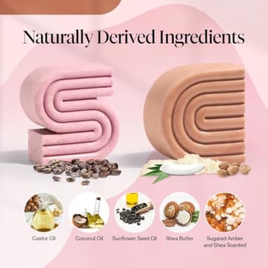 Kitsch Castor Oil Shampoo & Shea Butter Conditioner Bar – Shampoo and Conditioner Set - Hydrating & Moisturizing Bar Soap - Free of Paraben, Silicone, Sulfate - Made in USA - 2pc Set - Image 2