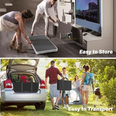 VINGLI 39" Portable Bar Table, 3-Tier Shelves, Mobile Bar Table for Events, Party, Camping, Picnic, Tradeshow, Indoor with Black Skirt(1 Pack) (2, 39") - Image 5