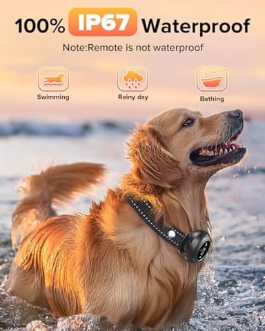 XDX 2-in-1 Dog Shock Collar & Bark Collar – 3300FT Dog Training Collar with Remote, Automatic Anti-Barking, 5 Adjustable Sensitivity Levels, IP67 Waterproof E-Collar for Small Medium Large Dogs - Image 6