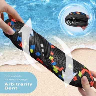 Tanamo Water Shoes for Women Men Quick Dry Swim Beach Barefoot River Aqua Shoes for Hiking Boating Camping Fishing Grounding Surfing Yoga Women 12 / Men 10.5 (10-Black Grey) - Image 4