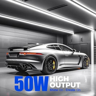 Barrina T8 LED Shop Light 5FT, 50W 6500LM 5000K, Clear Cover, Garage LED Lights Ceiling, V-Shape LED Light Fixture, Work Shop LED Lights for Garage, Warehouse, Basement, ETL Listed, 10 Packs - Image 2