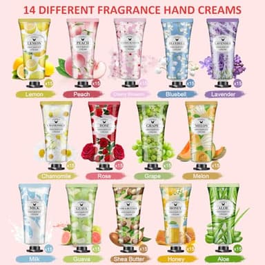 210 Pack Moisturizing Hand Cream Gifts Set For Women, Hand Lotion Travel Size for Dry Cracked Hands, Bulk Fragrance Hand Lotion for Mom Gifts, Bridal Shower Favors, Bridesmaid Gifts, Thank You Gifts - Image 4