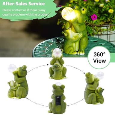Goodeco Solar Frog Garden Statue - Outdoor Frog Decor with Solar LED Lights for Frog Lovers and Garden Enthusiasts - Ideal Gifts for Mom & Birthdays - Image 3