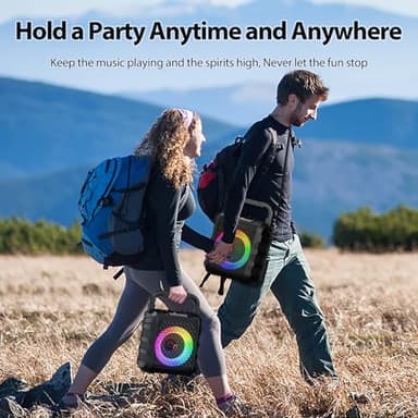 Karaoke Machine with 2 Wireless Microphones, 【2025 Upgraded 20W 6.5"Subwoofer】Portable Bluetooth Karaoke Speaker for Adults & Kids, Karaoke Microphone with PA System, Party Light, Support USB/TF/AUX - Image 9