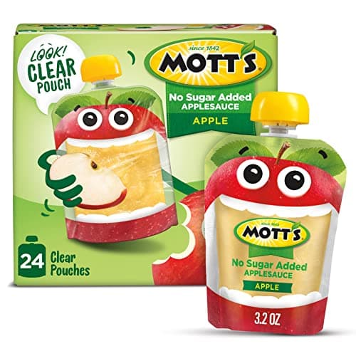 Mott's No Sugar Added Applesauce, 3.2 Oz Clear Pouches, 24 Count (6 Packs Of 4), Good Source Of Vitamin C, No Artificial Flavors - Image 1