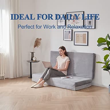 SINWEEK Tri Folding Mattress Foam Topper 4" Thickness Floor Cot Mattress, Guset Bed with Removable&Machine Washable Cover and Lining, CertiPUR-US Certified 38 x 80 Inch - Image 8