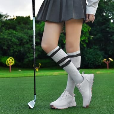 ULTIANT Women Golf Shoes Spikeless Waterproof Golf Sport Sneakers Size5-9.5(White_Pink,39) - Image 7