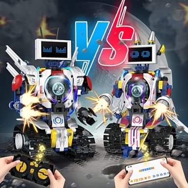 VOPOGLNE 5 in 1 STEM Robot Building Kit, APP & Remote Control Screen Building Toys, Eye Coding Robots Rechargeable, 620Pcs DIY Super Warriors for Kids Learning, Boys Girls Birthday Gifts - Image 8