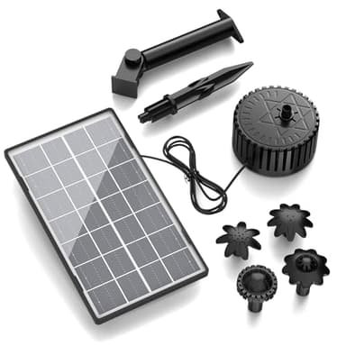 AISITIN 3.5W Solar Water Fountain, Solar Fountain Pump with 2025 New Glass Solar Panel and 4 Nozzles, Solar Water Pump for Bird Bath, Swimming Pool, Garden, Fish Tank and Ponds - Image 9