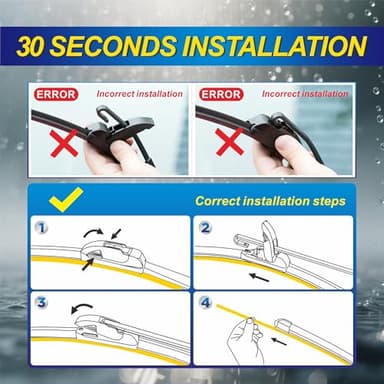 5 PLUS® Silicone Windshield Wipers Replacement for 2016-2020 Hyundai Tucson/ 2007-2012 Mazda CX-7 Wiper Blades(Set of 3), Windshield Wiper Blades For My Car-26"/16"/14" - Image 6