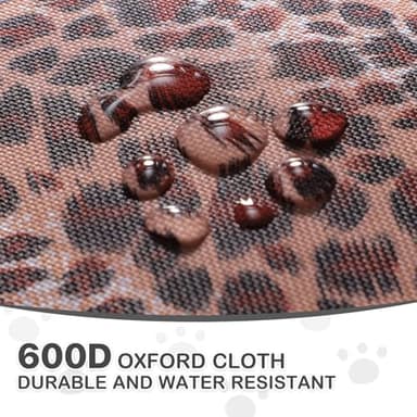 MoNiBloom 4 Wheels Pet Stroller, Easy-Fold Umbrella Shaped Dog Cat Jogger Stroller w/Storage Bag & Visible Mesh for Small/Medium Dogs Cats Leopard Print - Image 11