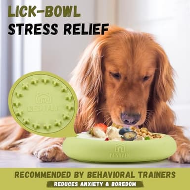 Dog Lick Bowl, Bestalk Anxiety Relief Slow Feeder Dog Lick Mat Treat Dispenser, Non-Slip Licking Bowl Enrichment Toys, BPA Free Silicone, Dishwasher Safe - Image 4