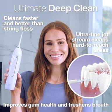 AquaSonic Icon Water Flosser for Teeth – Cordless Rechargeable Oral Irrigator – Waterproof, Portable Dental Cleaning with Jet Tip – Braces Home Travel - Lilac - Image 2