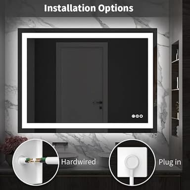 Amorho LED Bathroom Mirror 40''x 36'' with Front Light and Backlit, Stepless Dimmable Wall Mirrors with Anti-Fog, Shatter-Proof, Memory, 3 Colors, Double LED Vanity Mirror (Horizontal/Vertical) - Image 8