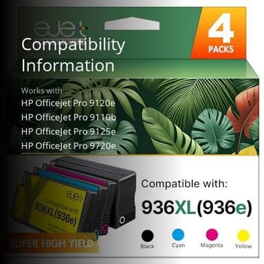 936XL 936e 936 Ink Cartridges for HP Printers Replacement for HP 936 Ink Cartridges Combo Pack Work with OfficeJet Pro 9125e 9120e 9730e 9130 9135e 9122e 9128e 9110b 9120b 9130b 9130e Printer (4-Pack) - Image 3