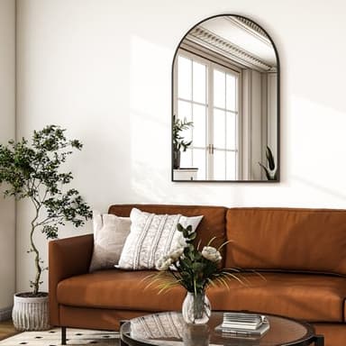 HARRITPURE Arched Wall Mirror – 30"x40" Arch Bathroom Mirror Metal Frame Vanity Mirror for Bedroom, Entryway Dresser Decor, Black - Image 7