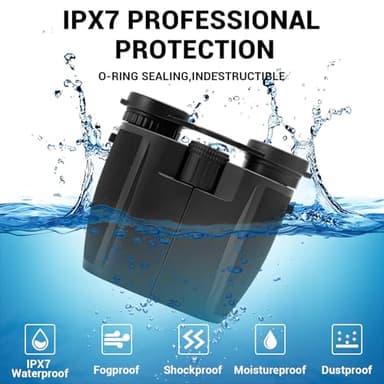 20x25 Binoculars for Adults & Kids, High Power Easy Focus,Waterproof Compact Binoculars with Low Light Vision for Bird Watching,Travel,Concert,Hiking(Black) - Image 4