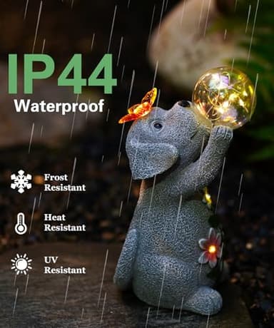 Acgarten Solar Dog Garden Statue Decor: Outdoor Sculpture Art Ornament for Porch Patio Balcony Yard Lawn - Unique Birthday Gift for Women Mom Grandma - Image 6