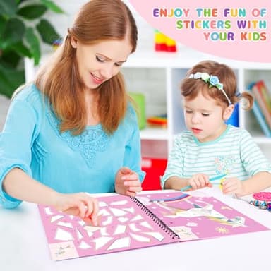 homicozy 3PCS Sticker Paint Books for Kids Ages 4-10,Unicorn Mermaid Animals Designs Paint by Stickers,Sticker by Numbers,Party Birthday Gifts for Girls 4-10,Create 30 Pictures One Stickers at A Time - Image 7