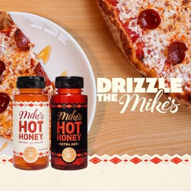 Mike's Hot Honey, Original & Extra Hot, America's #1 Spicy Honey with Chili Peppers, Gluten-Free, Paleo-Friendly, (10oz Bottle, 2 Pack) - Image 4