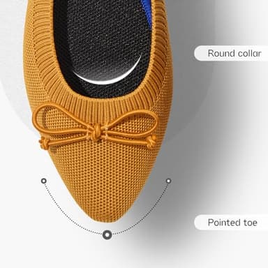 Shupua Women's Flats Black Flats Shoes Pointed Toe Ballet Flats Comfortable Bow Girls Flats Dressy(Yellow.us5) - Image 3