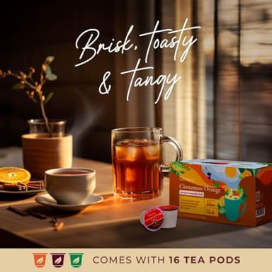 Gya Tea Co Cinnamon Orange Black Tea Pod (16 ct) - High Caffeine Fruit Sweet Hot Tea Rich in Vitamin C for Kickstart the Day - Image 2