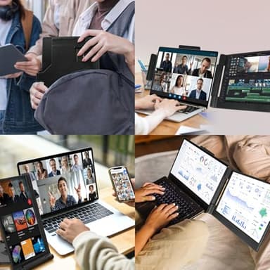 Laptop Screen Extender 14 inch, 1080P IPS Laptop Monitor Extender, 280° Rotation Portable Monitor for 13-17.3" with USB-C/HDMI Port, Plug-Play Dual Screen Portable for Windows/Mac/Android - Image 9