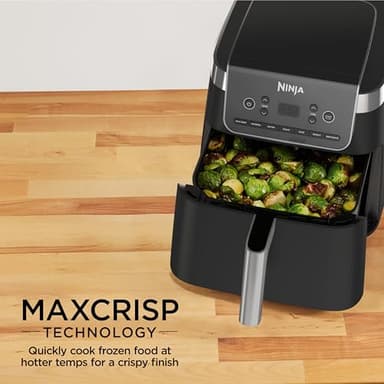 Ninja | Air Fryer Pro XL | 6.5QT Capacity fits up to 9lbs of Wings| 7-in-1 Max Crisp, Broil, Air Fry, Roast, Bake, Reheat & Dehydrate | Dishwasher Safe Parts | Space Saving | Grey | AF182AMZ - Image 4
