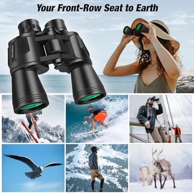 RONHAN Binoculars for Adults High Powered, Military HD Professional/Daily Waterproof 20x50 Binoculars for Bird Watching Travel Hunting Football Games Stargazing with Carrying Case & Strap - Image 5