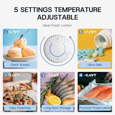 Upstreman 3.0 Cu.ft Small Mini Freezer Upright Freezer with Reversible Door, Fast Cooling, 5 Adjustable Thermostat, Stand Up Freezers with Ice Trays Defrosting Tools for Home, Dorm (Silver) - Image 5